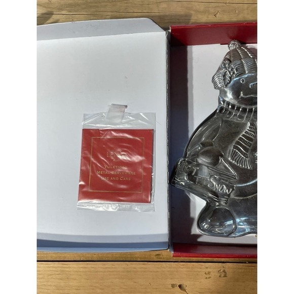 Lenox Christmas Yuletide Metal Serveware snowman tray/candy dish. with box! - Picture 3 of 4